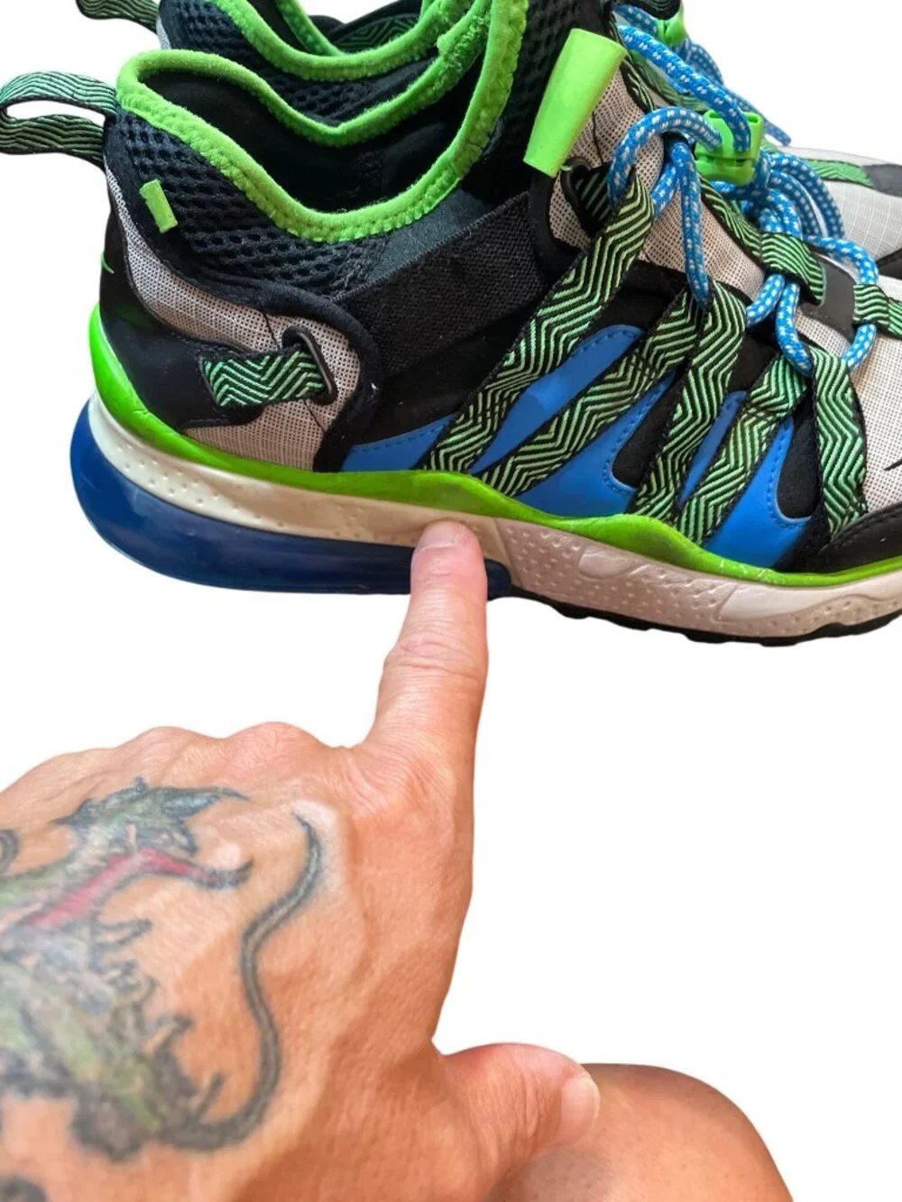 Nike Air Max mens green blue 270 Bowfin Sprite lowtop sneakers sz 8.5 SKU 10-478